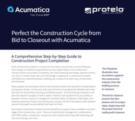 Perfect the Construction Cycle from Bid to Closeout with Acumatica 