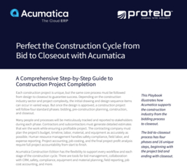 Perfect the Construction Cycle from Bid to Closeout with Acumatica 