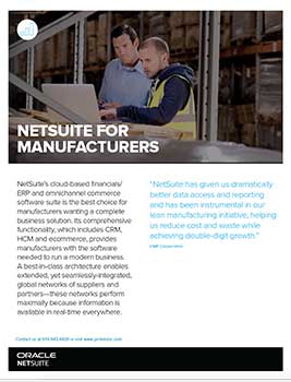 NETSUITE FOR MANUFACTURERS