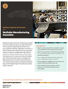 NETSUITE MANUFACTURING EXECUTION