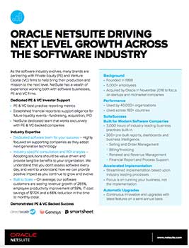 NETSUITE DRIVING NEXT LEVEL GROWTH ACROSS THE SOFTWARE INDUSTRY