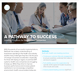  A Pathway To Success: Leading Practices for health care companies