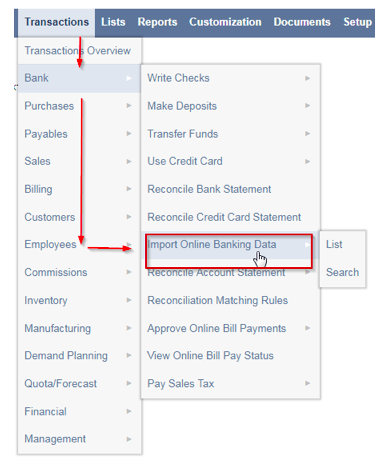 Import Online Bank Data And Auto Match Transactions In Netsuite